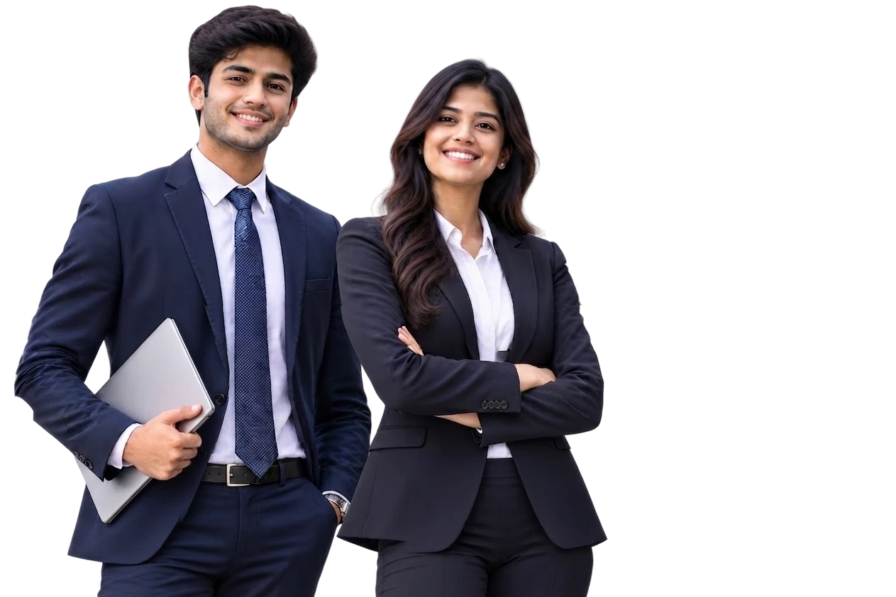 KJSIM students in professional attire ready to begin the MBA journey