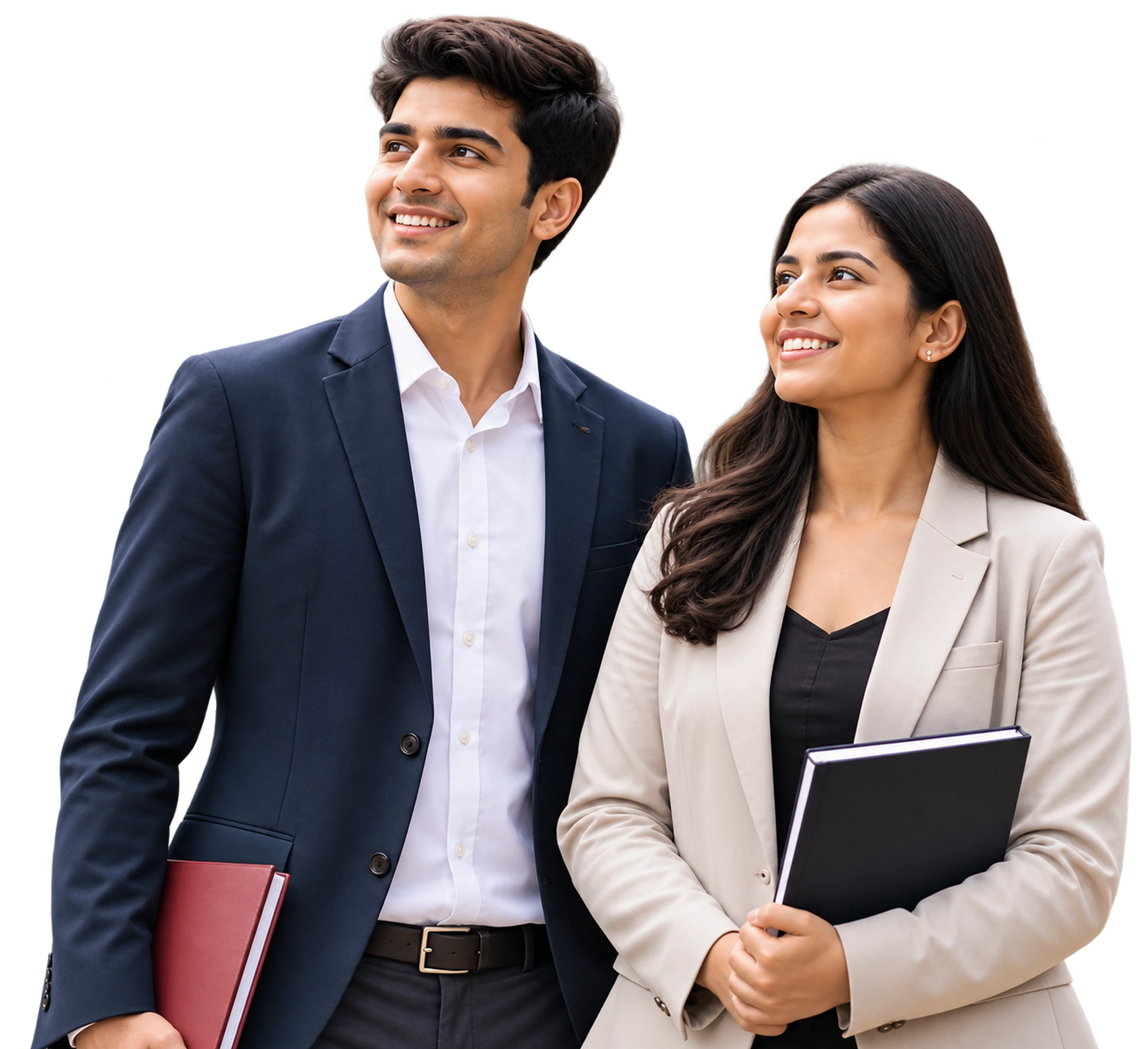 Two KJSIM MBA students in professional attire